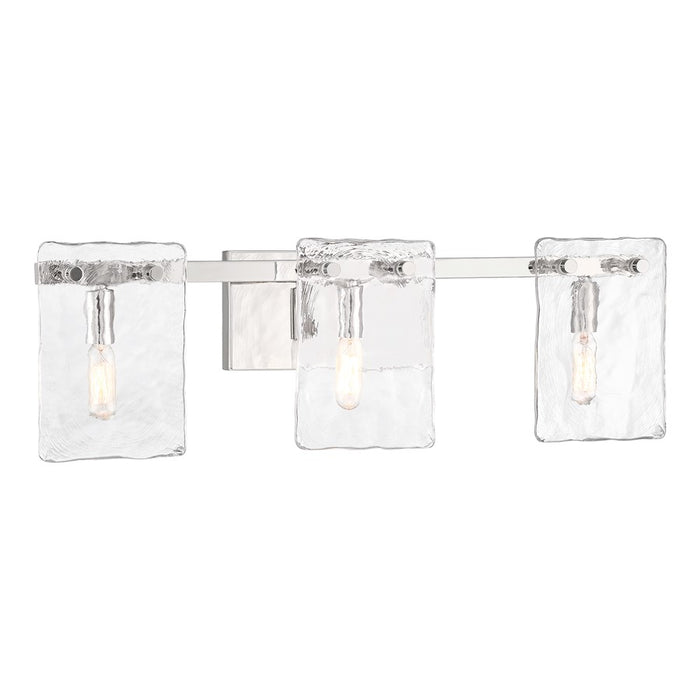 Savoy House Genry 3 Light Bath, Polished Nickel/Handmade Water