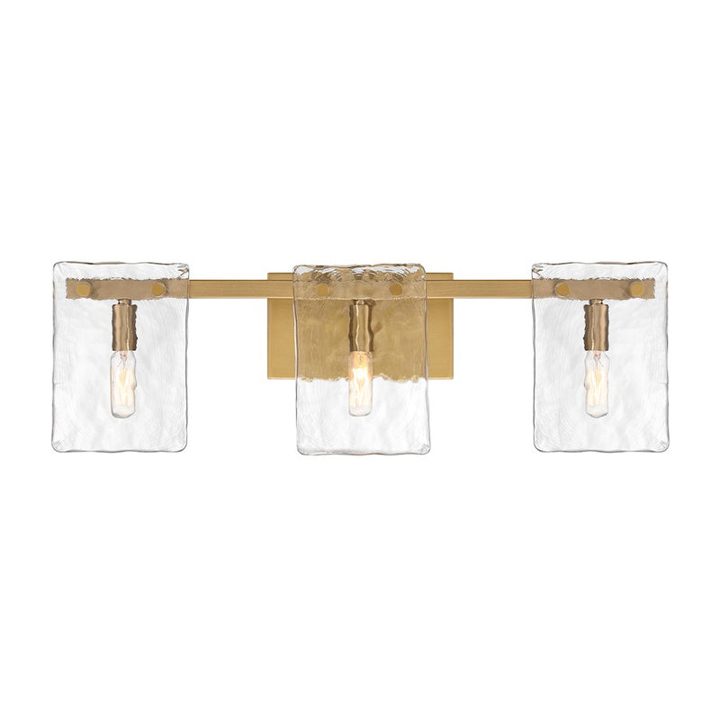 Savoy House Genry 3 Light Bath, Warm Brass/Handmade Water