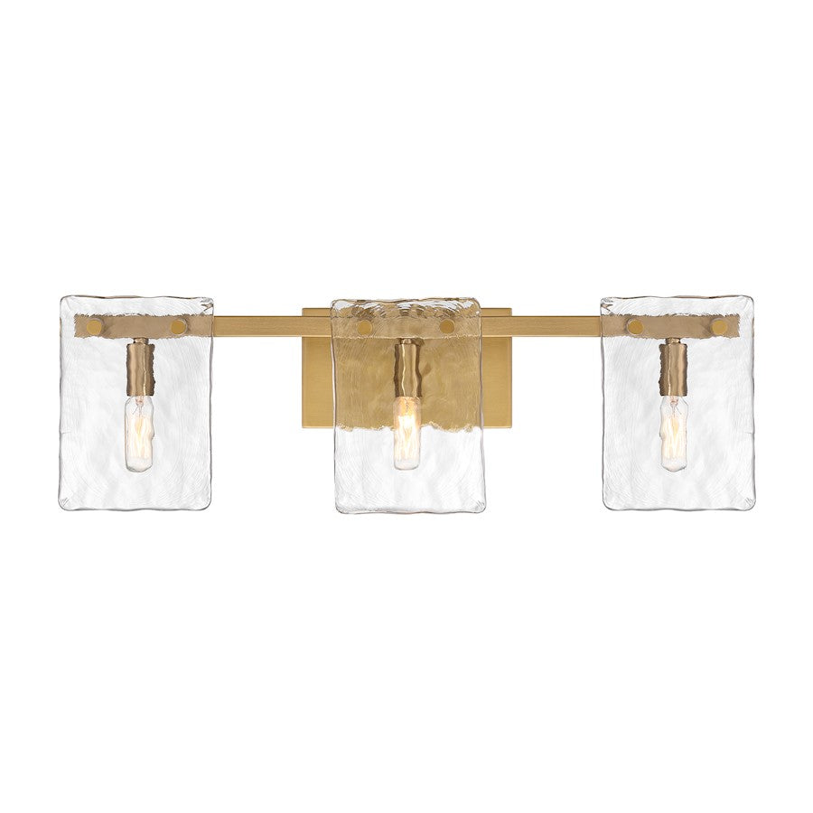 Savoy House Genry 3 Light Bath, Warm Brass/Handmade Water - 8-8204-3-322