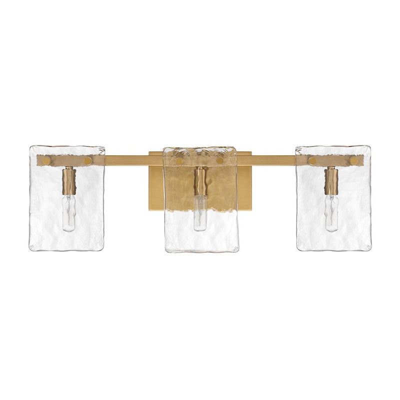 Savoy House Genry 3 Light Bath, Warm Brass/Handmade Water