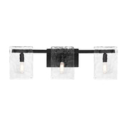 Savoy House Genry 3 Light Bath, Matte Black/Handmade Water - 8-8204-3-BK