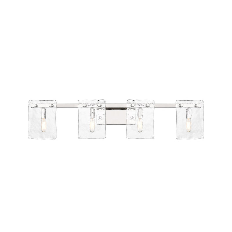 Savoy House Genry 4 Light Bath, Polished Nickel/Handmade Water