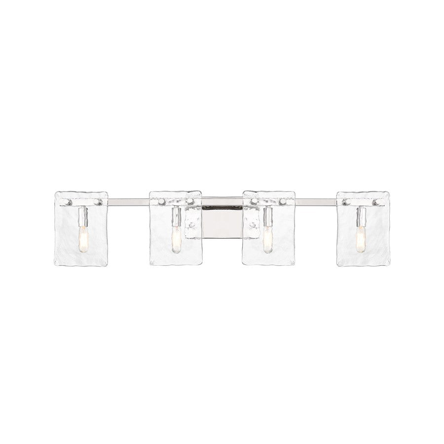 Savoy House Genry 4 Light Bath, Polished Nickel/Handmade Water - 8-8204-4-109