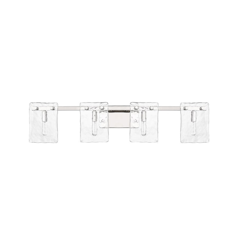 Savoy House Genry 4 Light Bath, Polished Nickel/Handmade Water