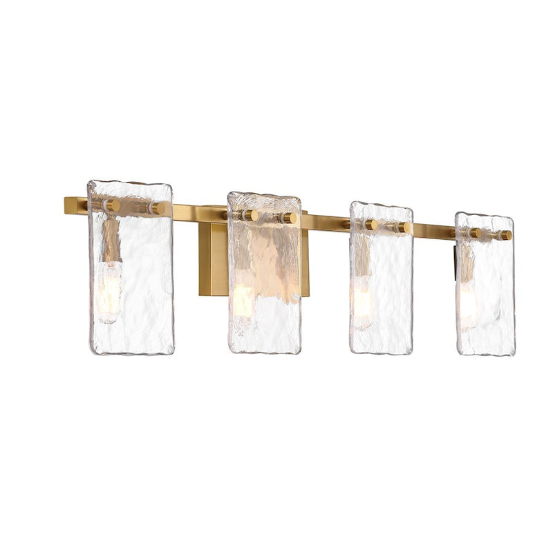 Savoy House Genry 4 Light Bath, Warm Brass/Handmade Water