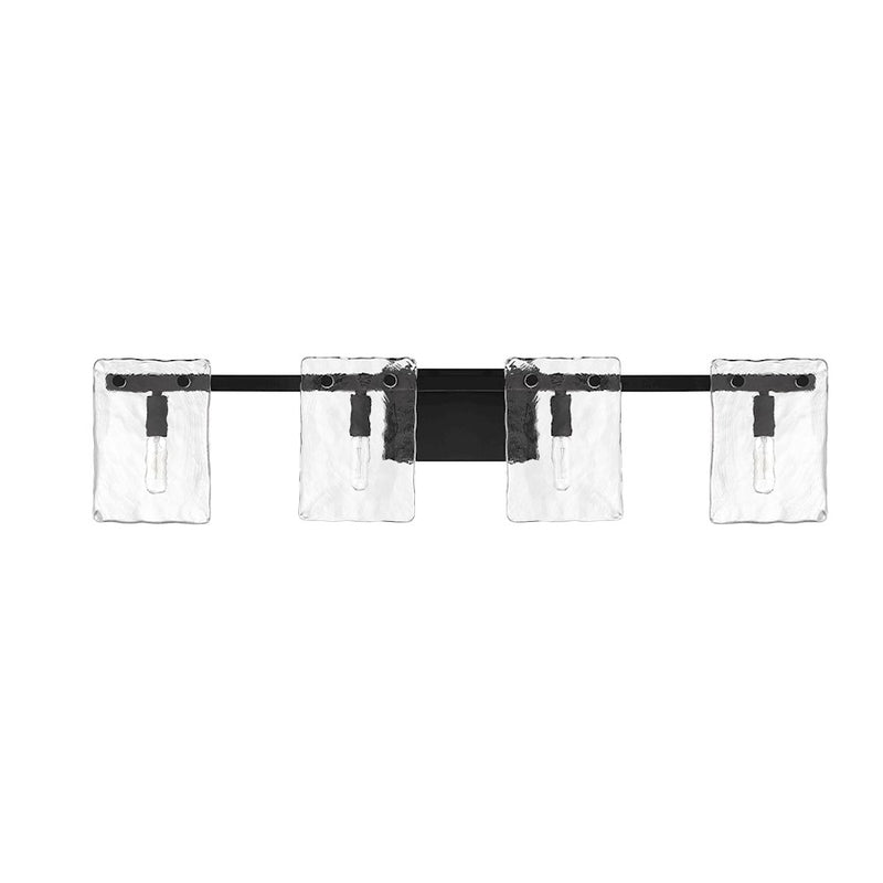 Savoy House Genry 4 Light Bath, Matte Black/Handmade Water
