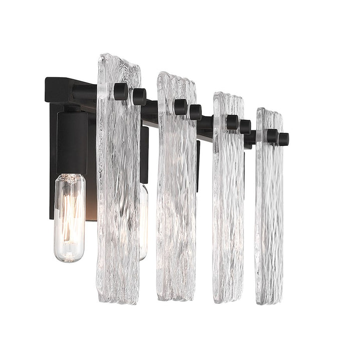 Savoy House Genry 4 Light Bath, Matte Black/Handmade Water