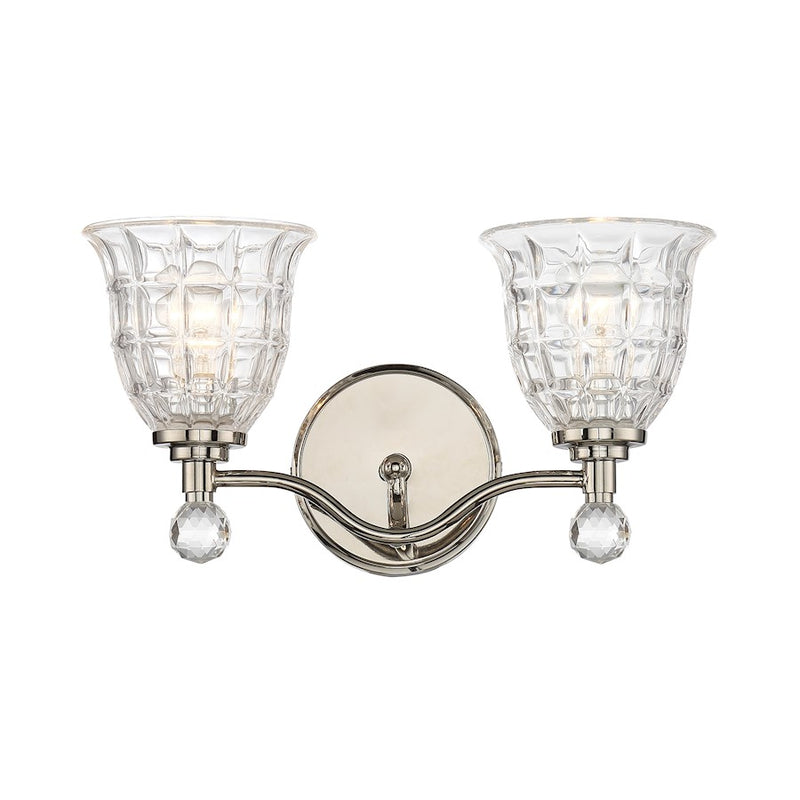 Savoy House Birone 2-Light Bathroom Vanity Light, Polished Nickel