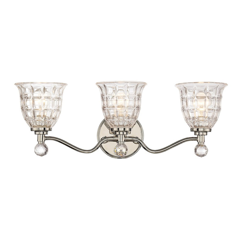 Savoy House Birone 3-Light Bathroom Vanity Light, Polished Nickel