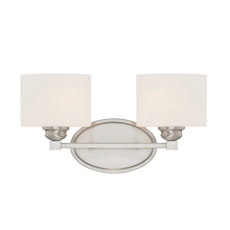 Savoy House Kane 2-Light Bathroom Vanity Light, Satin Nickel