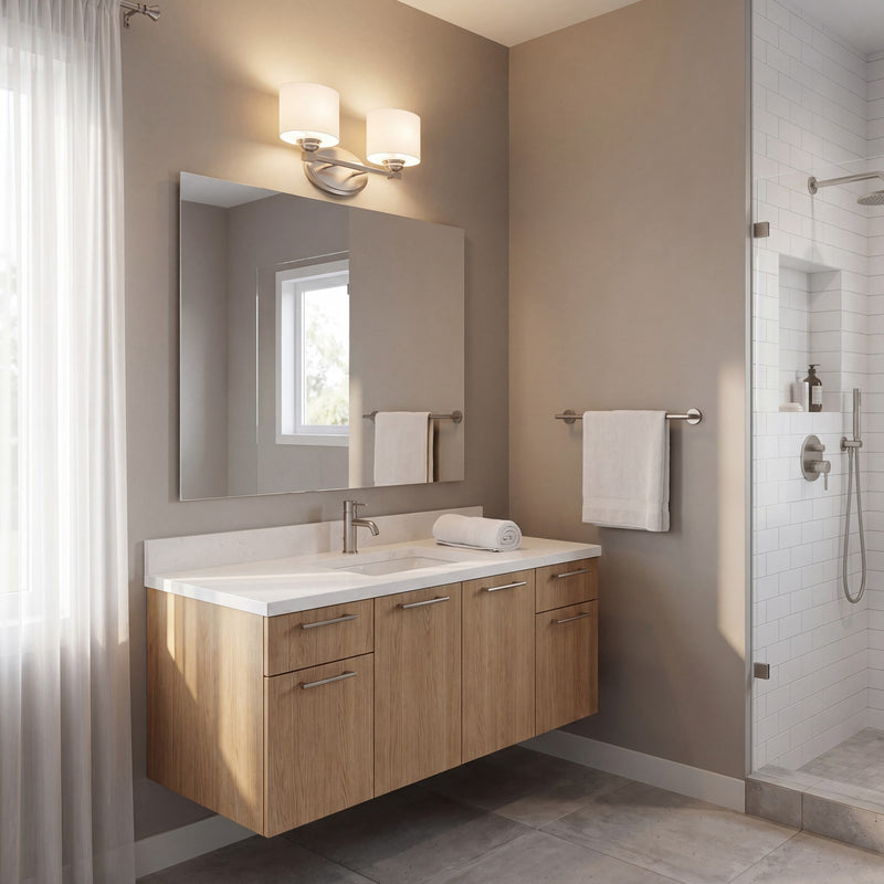 Savoy House Kane 2-Light Bathroom Vanity Light, Satin Nickel