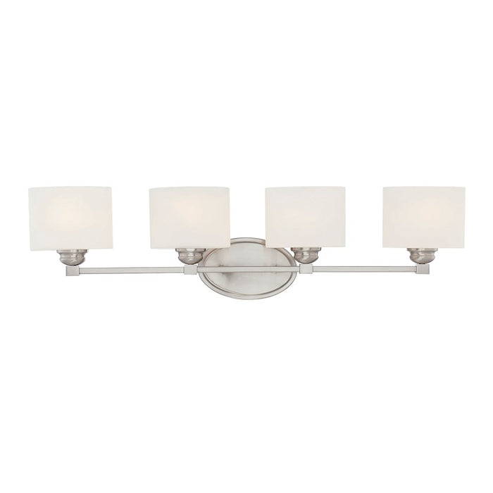 Savoy House Kane 4-Light Bathroom Vanity Light, Satin Nickel - 8-890-4-SN