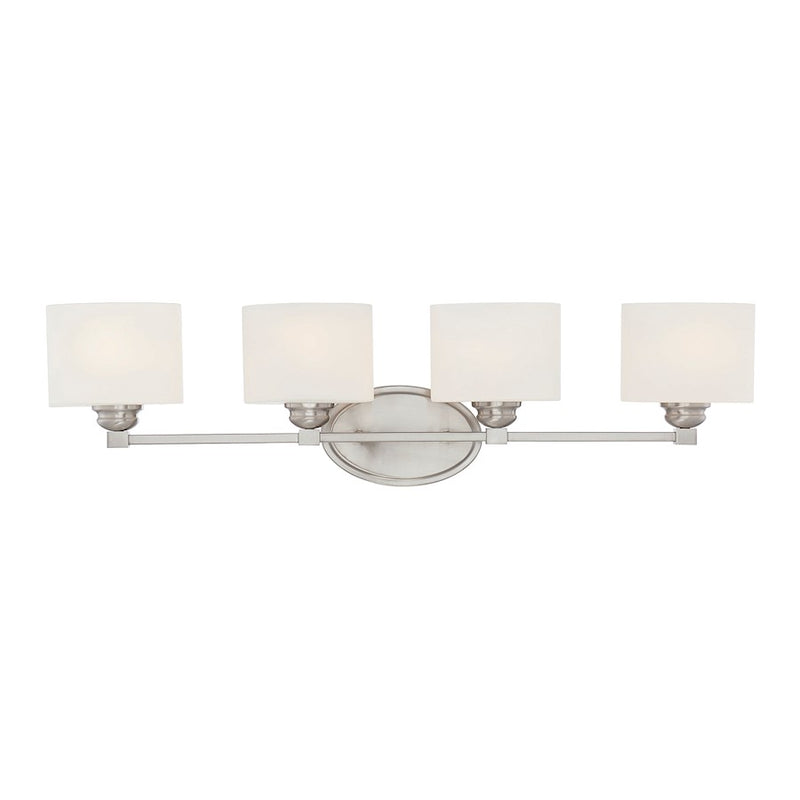 Savoy House Kane 4-Light Bathroom Vanity Light, Satin Nickel