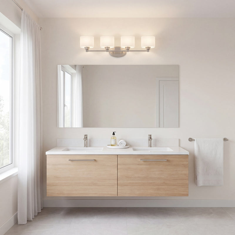 Savoy House Kane 4-Light Bathroom Vanity Light, Satin Nickel