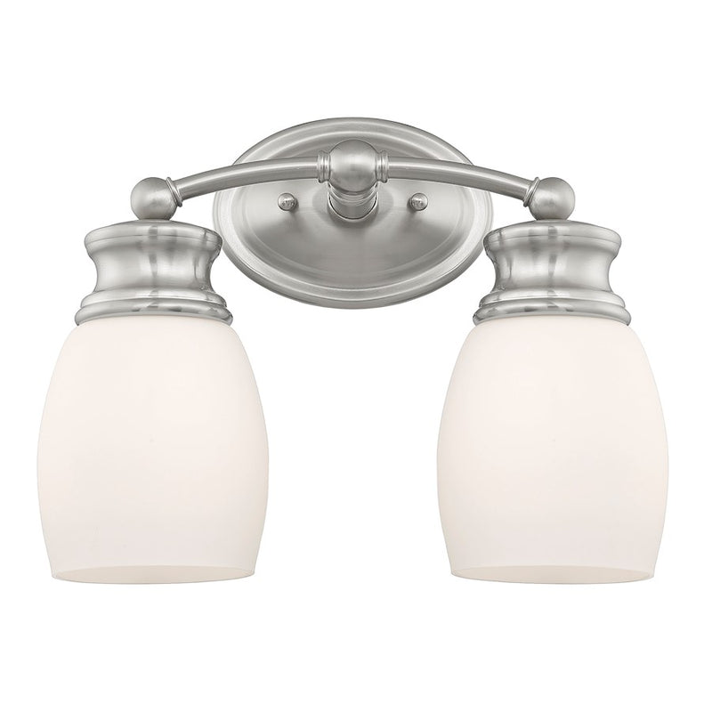 Savoy House Elise 2-Light Bathroom Vanity Light, Satin Nickel