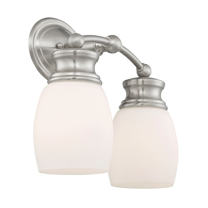 Savoy House Elise 2-Light Bathroom Vanity Light, Satin Nickel