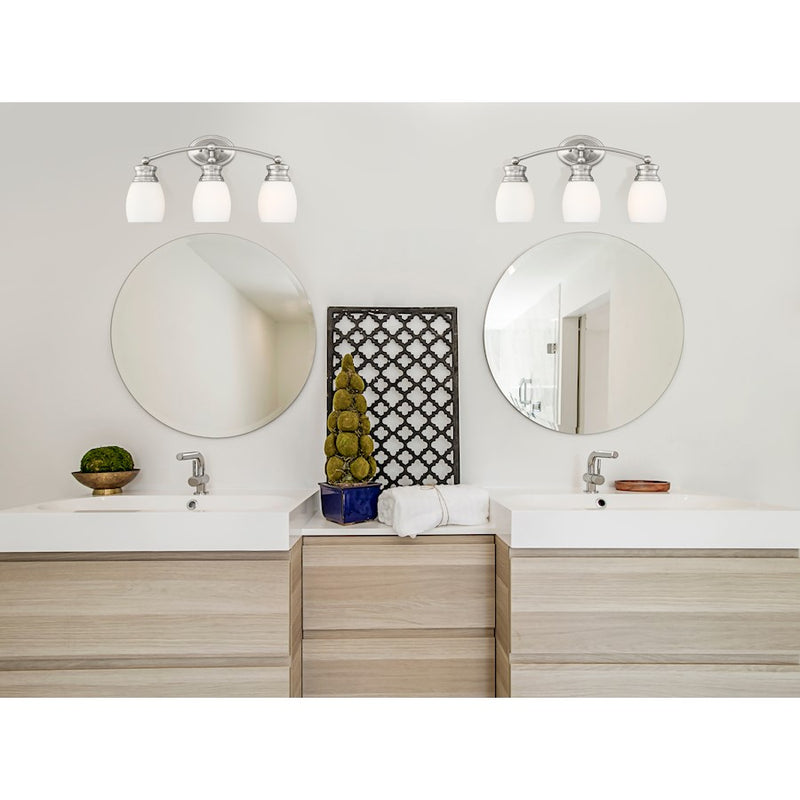 Savoy House Elise 3-Light Bathroom Vanity Light, Satin Nickel