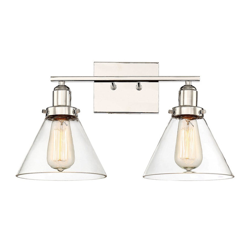 Savoy House Drake 2-Light Bathroom Vanity Light, Polished Nickel