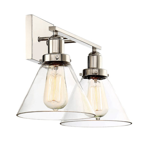 Savoy House Drake 2-Light Bathroom Vanity Light, Polished Nickel