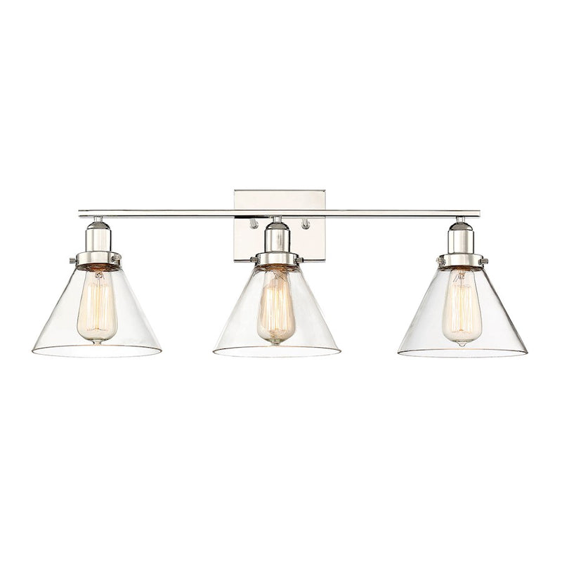 Savoy House Drake 3-Light Bathroom Vanity Light, Polished Nickel