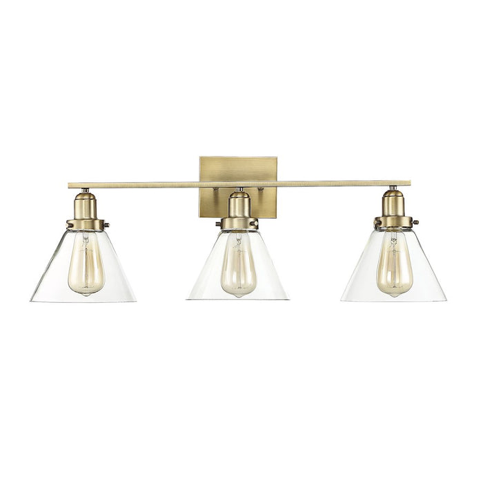 Savoy House Drake 3-Light Bathroom Vanity Light, Warm Brass