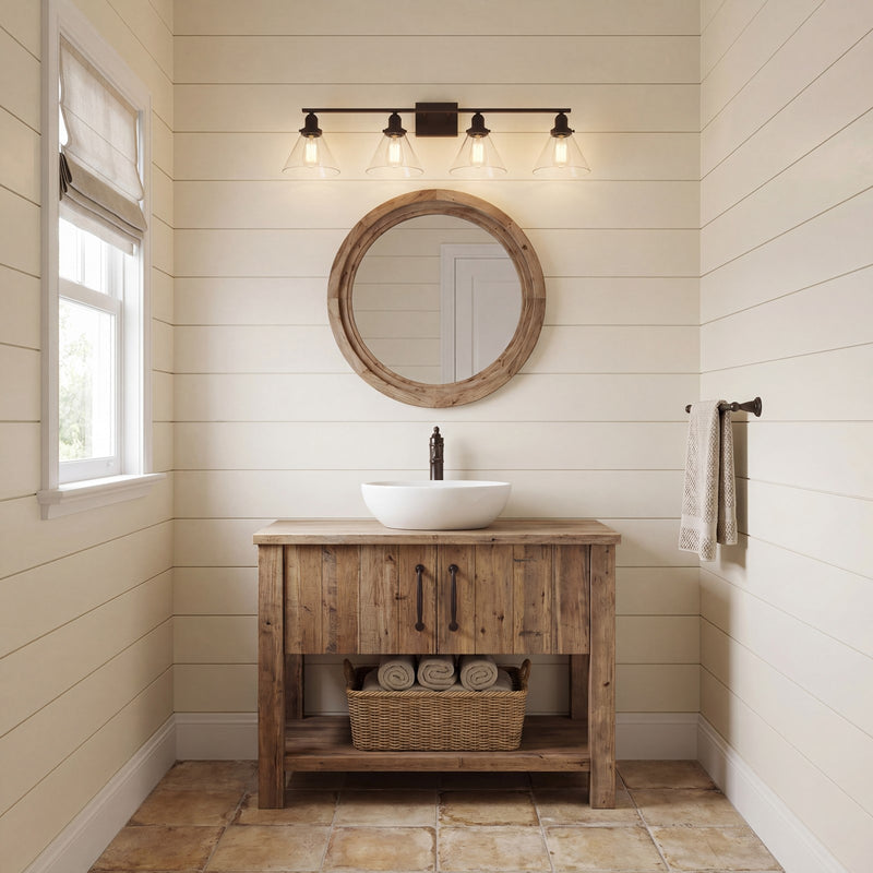 Savoy House Drake 4-Light Bathroom Vanity Light, English Bronze