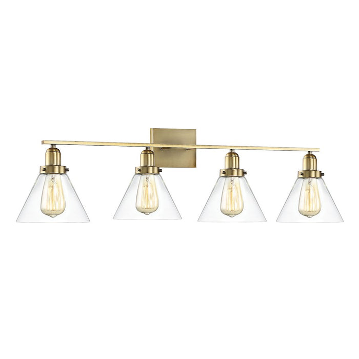 Savoy House Drake 4-Light Bathroom Vanity Light, Warm Brass