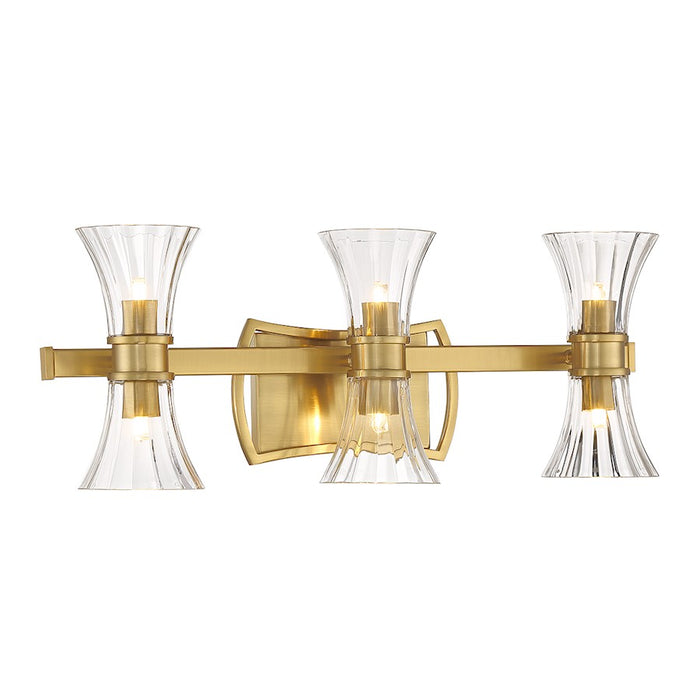 Savoy House Bennington 6Lt LED Bathroom Vanity Light, Brass