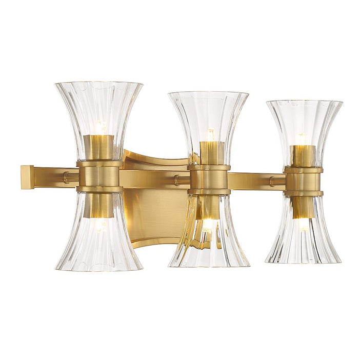 Savoy House Bennington 6Lt LED Bathroom Vanity Light, Brass