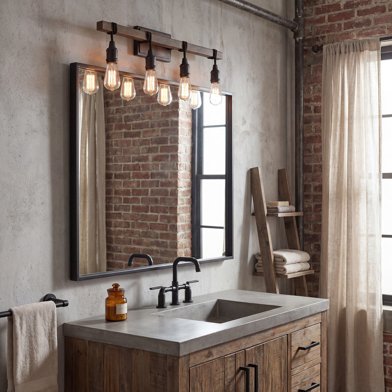 Savoy House Burgess 4-Light Bathroom Vanity Light, Durango