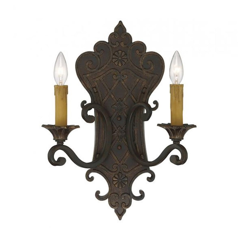 Savoy House Southerby 2-Light Wall Sconce, Florencian Bronze