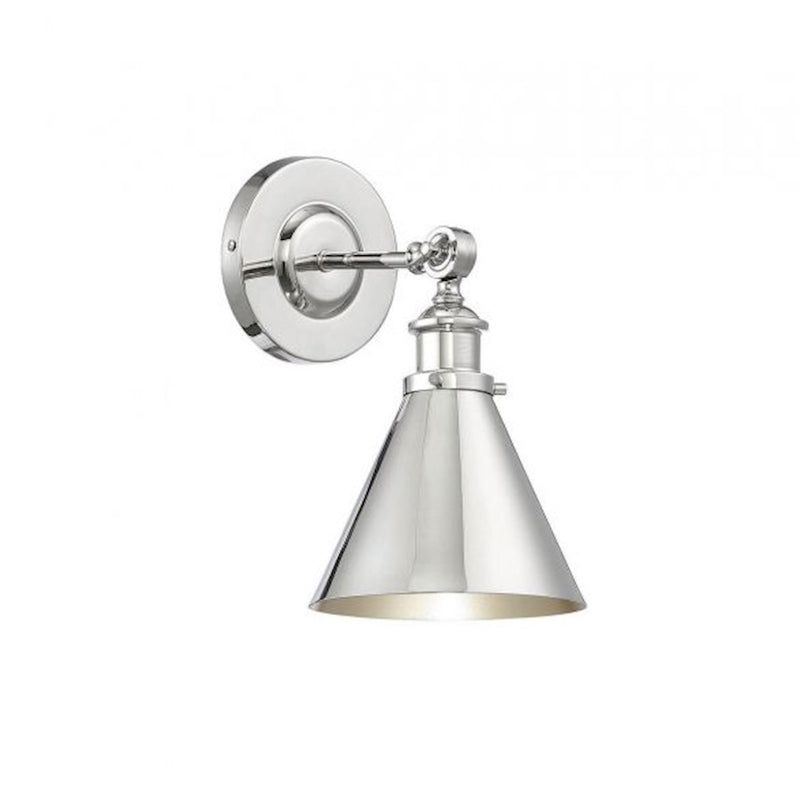 Savoy House Glenn 1-Light Adjustable Wall Sconce, Polished Nickel
