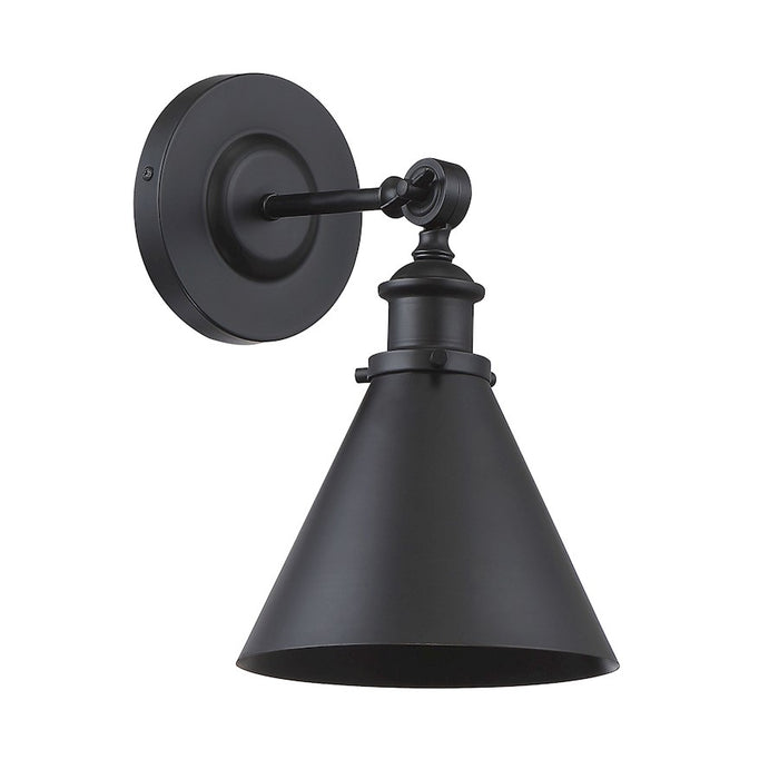 Savoy House Glenn 1-Light Adjustable Wall Sconce, Matte Black