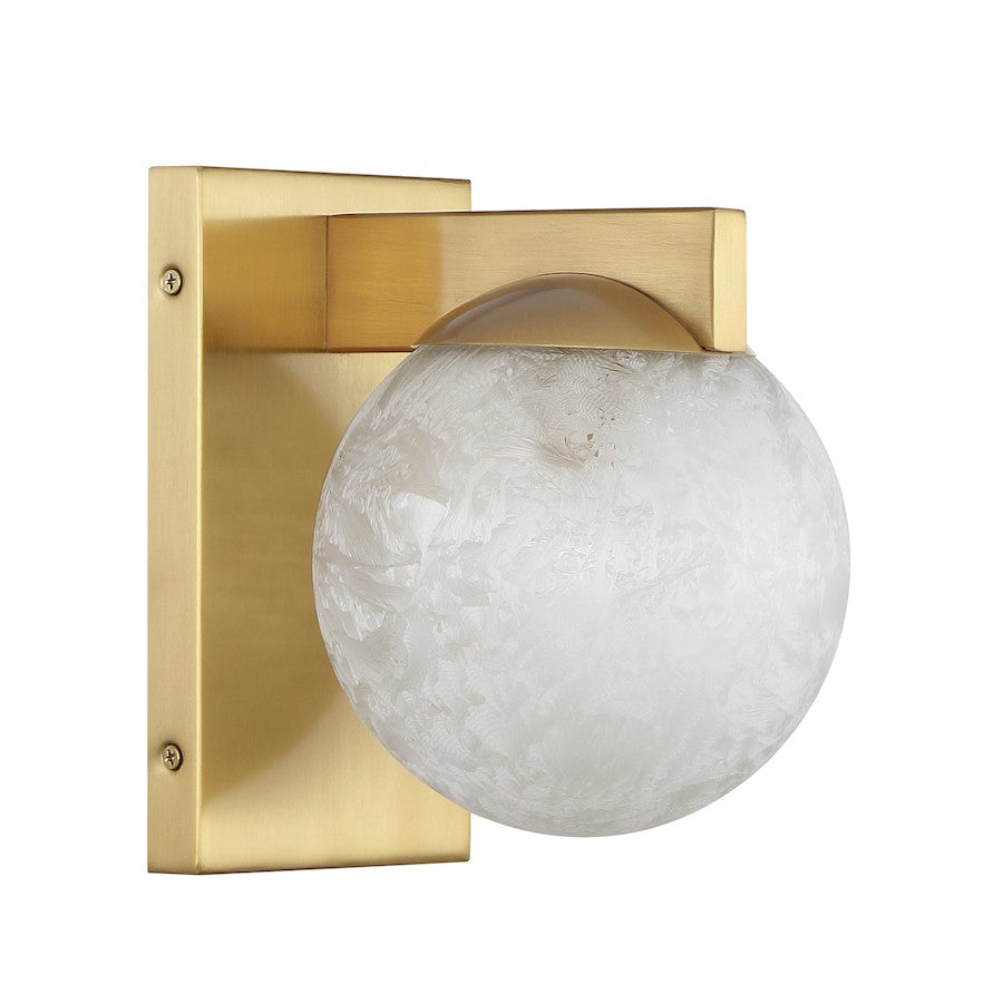 Savoy House Darien 1 Light Sconce, Warm Brass/Ice