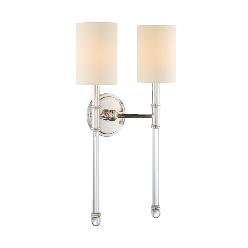 Savoy House Fremont 2-Light Wall Sconce, Polished Nickel