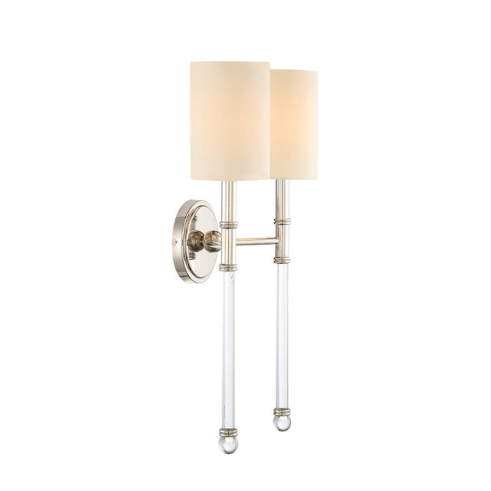 Savoy House Fremont 2-Light Wall Sconce, Polished Nickel