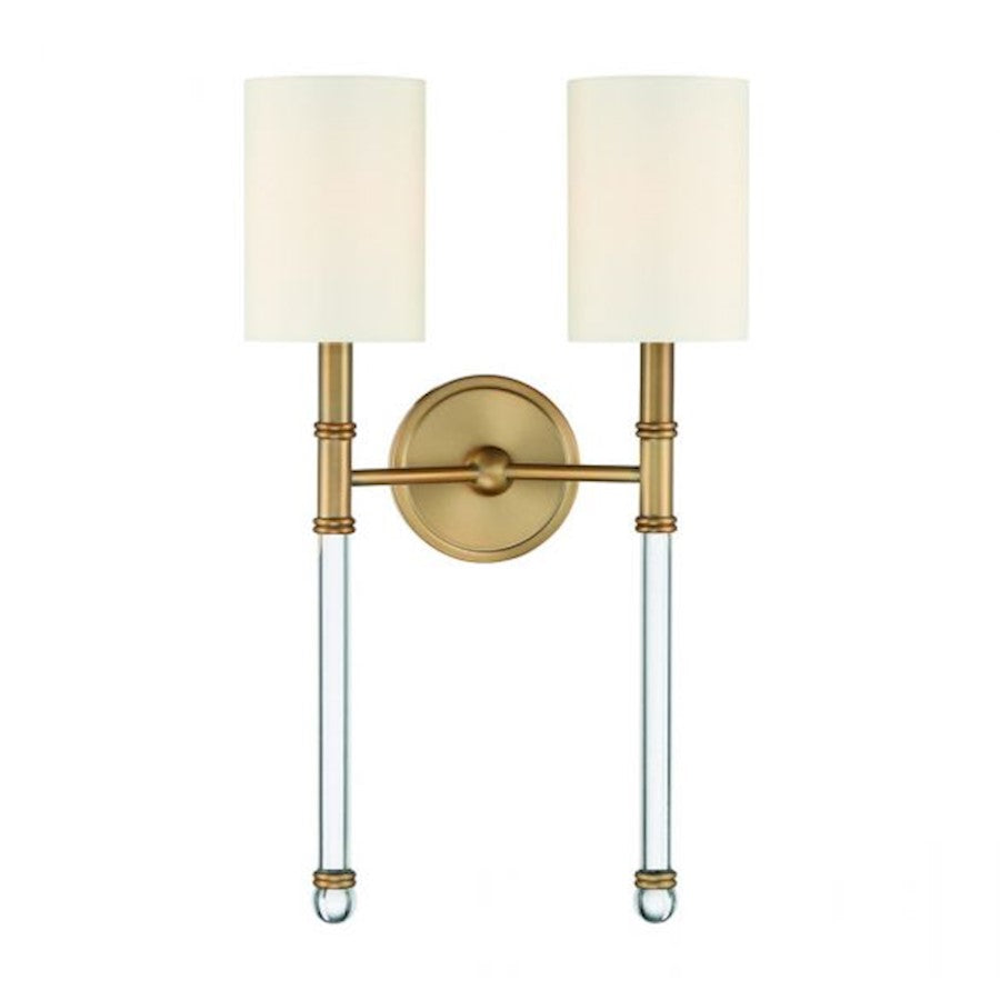 Savoy House Fremont 2-Light Wall Sconce, Warm Brass - 9-103-2-322