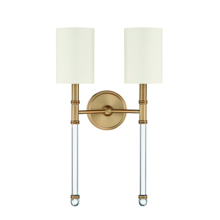 Savoy House Fremont 2-Light Wall Sconce, Warm Brass