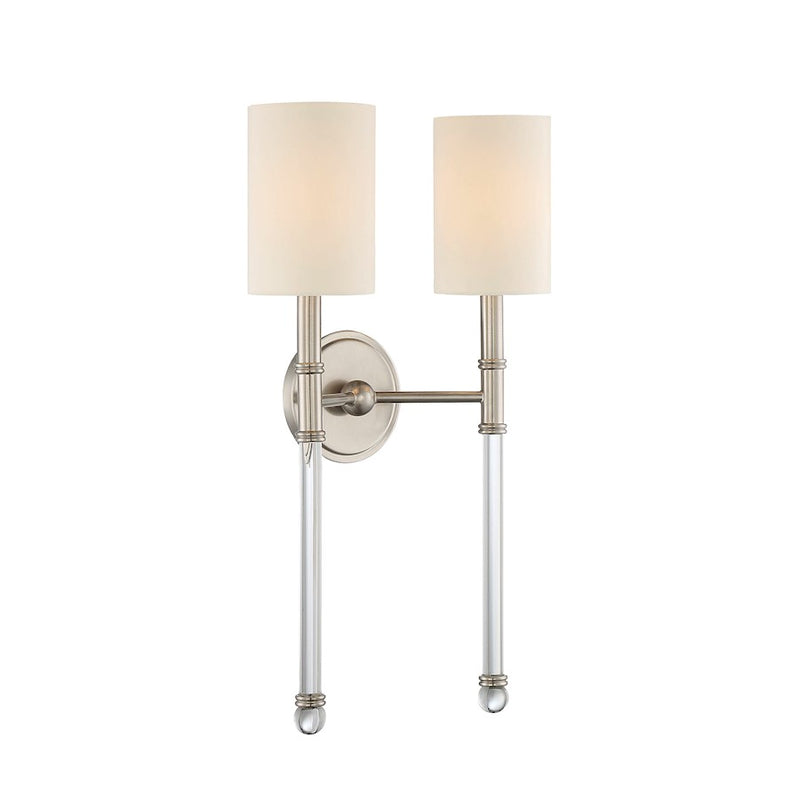 Savoy House Fremont 2-Light Wall Sconce, Satin Nickel