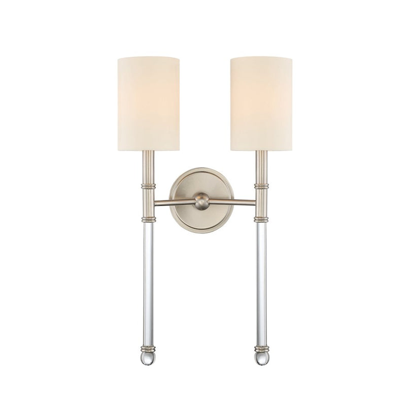 Savoy House Fremont 2-Light Wall Sconce, Satin Nickel