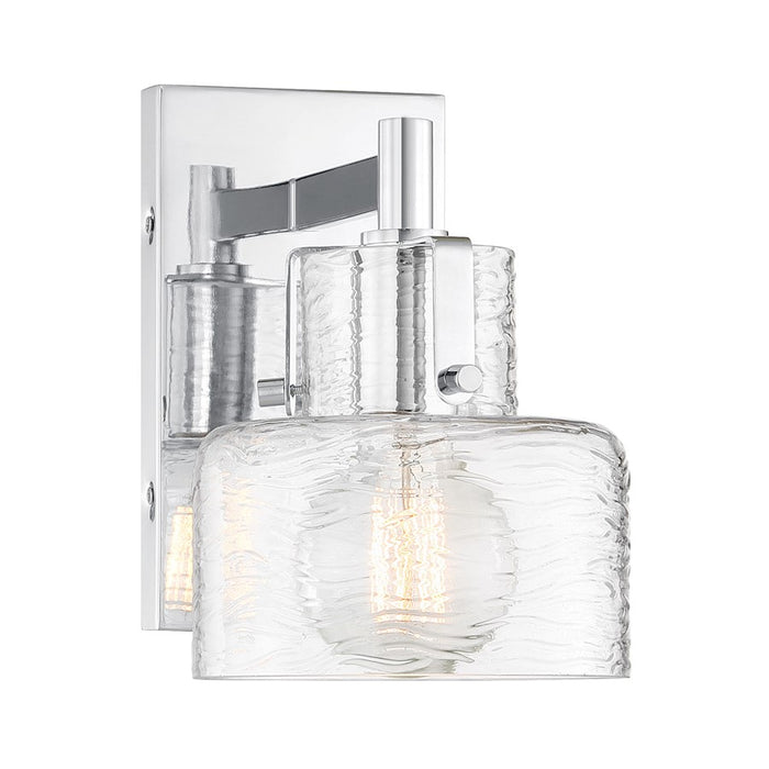 Savoy House Dover 1 Light Sconce, Chrome/Clear Crinkle - 9-1030-1-11