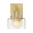 Savoy House Dover 1 Light Sconce, Warm Brass/Clear Crinkle