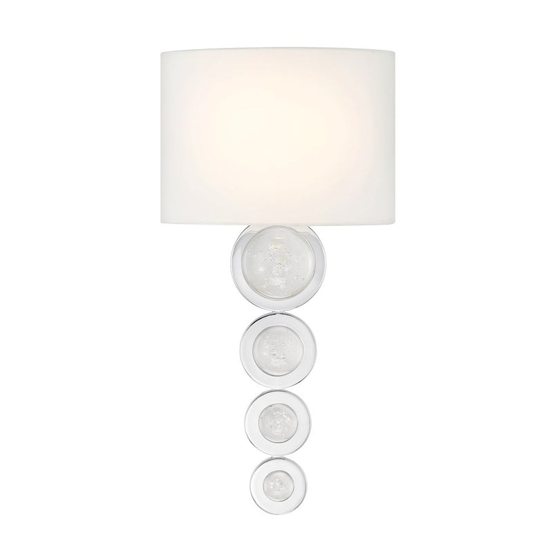 Savoy House Marseille 1 Light Sconce, Chrome/White