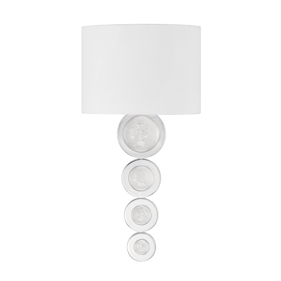 Savoy House Marseille 1 Light Sconce, Chrome/White