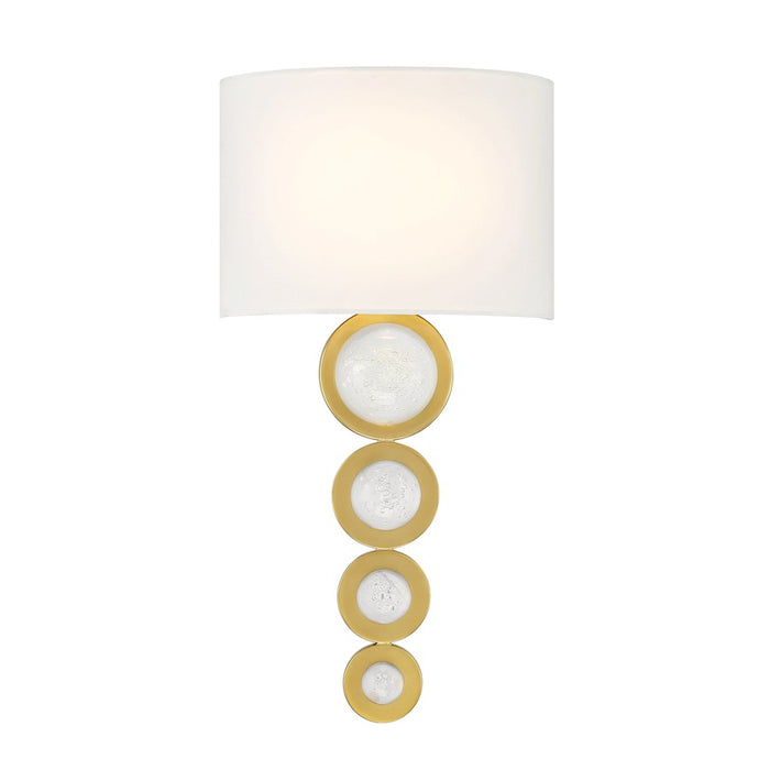 Savoy House Marseille 1 Light Sconce, Warm Brass/White - 9-1032-1-322
