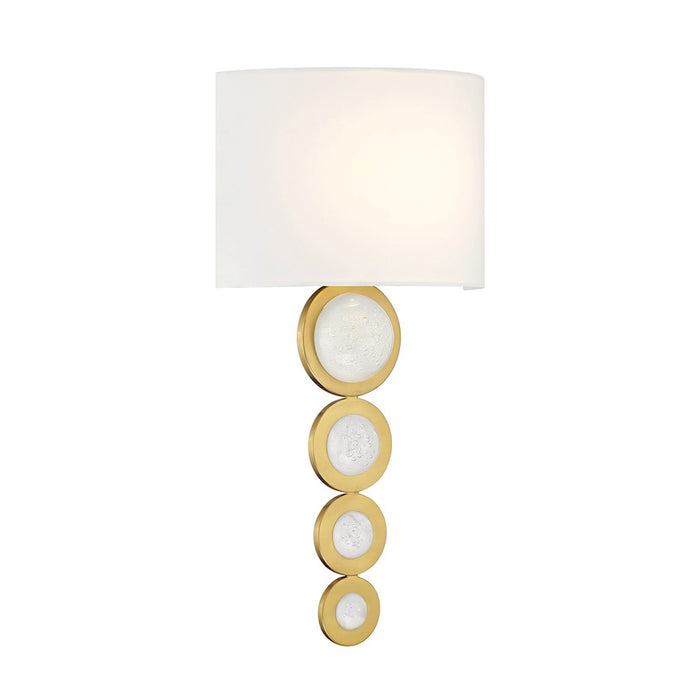 Savoy House Marseille 1 Light Sconce, Warm Brass/White
