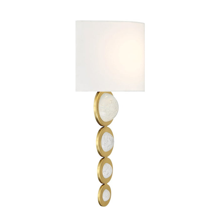 Savoy House Marseille 1 Light Sconce, Warm Brass/White