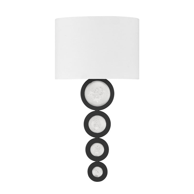 Savoy House Marseille 1 Light Sconce, Matte Black/White