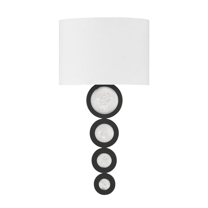 Savoy House Marseille 1 Light Sconce, Matte Black/White