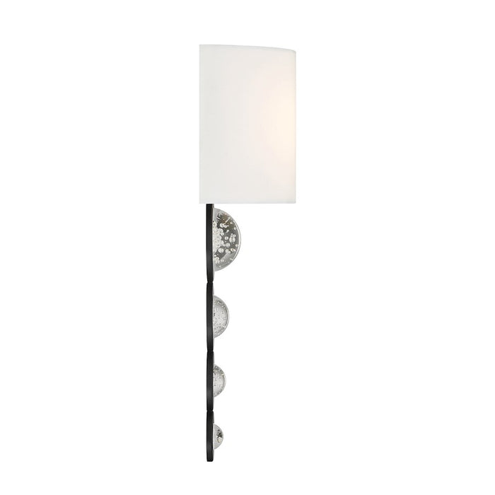Savoy House Marseille 1 Light Sconce, Matte Black/White